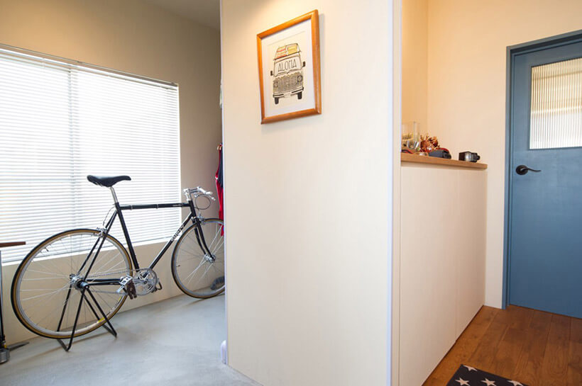 自転車のおける土間