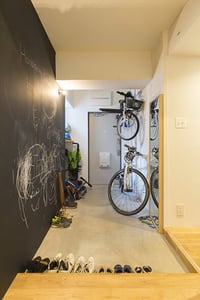 自転車を置ける土間
