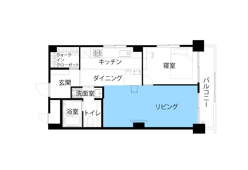 リノベーション後の間取り（リビング）