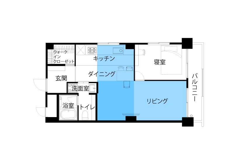 リノベーション後の間取り（LDK）