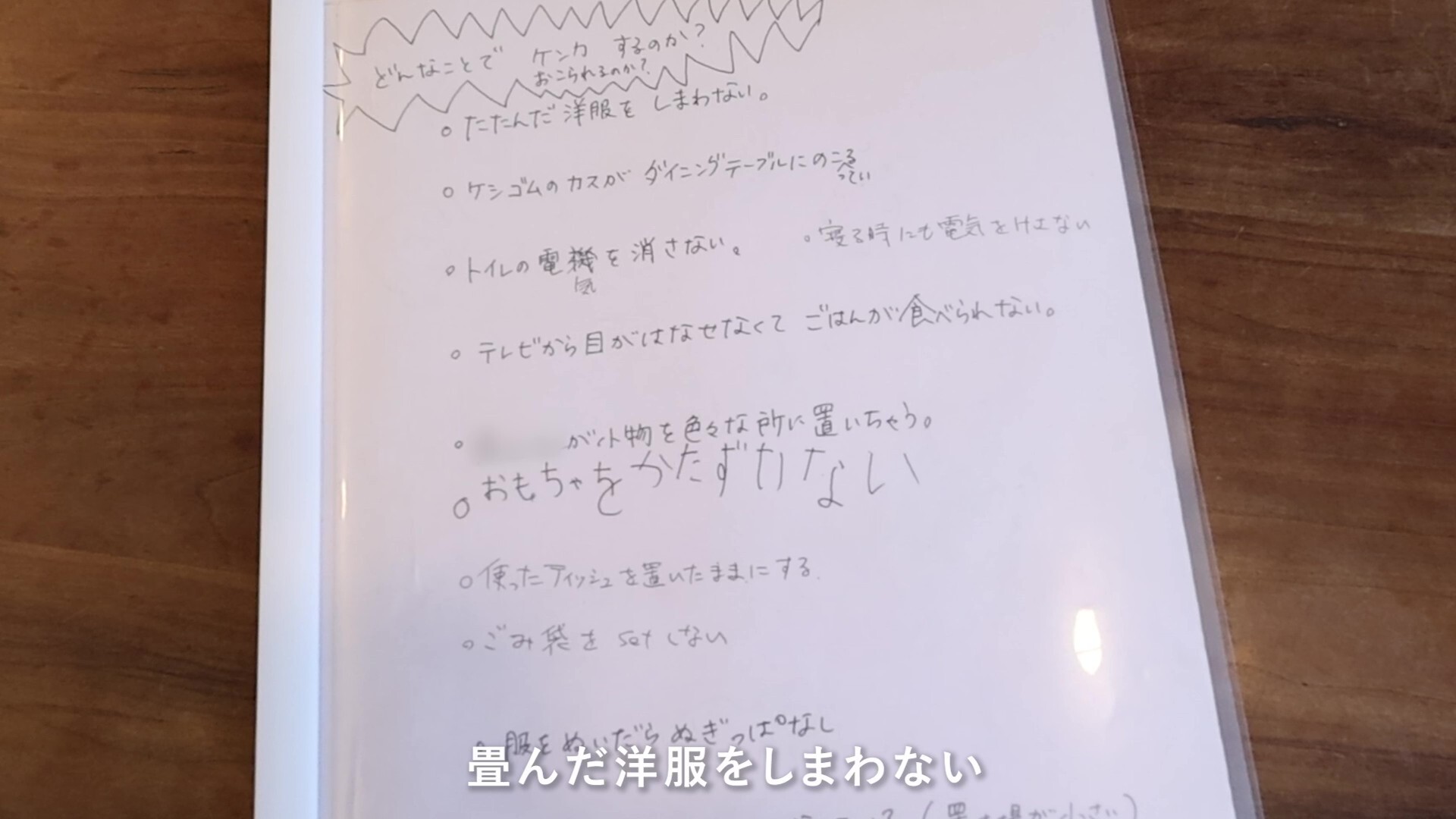 怒られることリスト