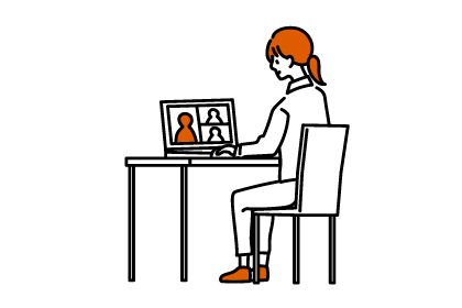 telework_woman_mono